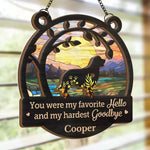 Custom Name Memorial Cat Gifts - Personalized Suncatcher Ornament