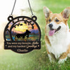 A Dog Wags His Tail With His Heart - Memorial Personalized Window Hanging Suncatcher - Sympathy Gift For Pet Owners, Pet Lovers