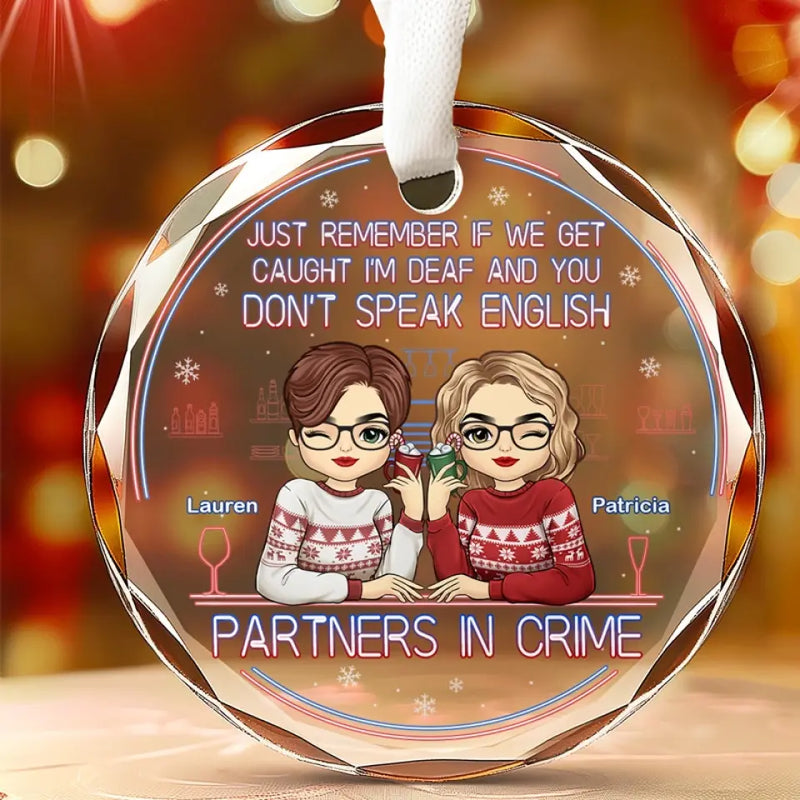 Congrats On Being My Bestie - Bestie Personalized Custom Circle Glass Ornament - Christmas Gift For Best Friends, BFF, Sisters