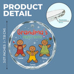 Cozy Cuddles With Grandma's Gingerbread - Family Personalized Custom Circle Glass Ornament - Christmas Gift For Mom, Grandma