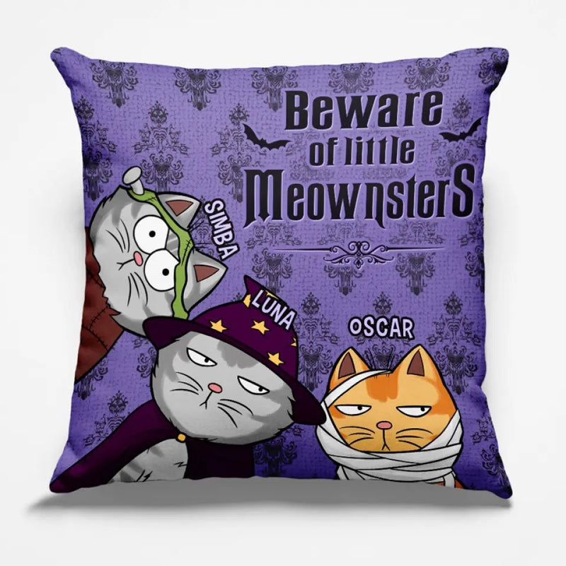 Welcome Foolish Mortals - Cat Personalized Custom Pillow - Halloween Gift For Pet Owners, Pet Lovers