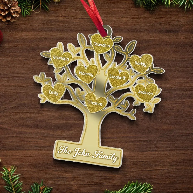 Home Is Where Our Story Begins - Family Personalized Custom Mirrored Acrylic Ornament - Christmas Gift For Family Members
