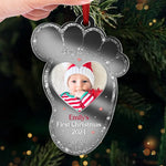 Custom Photo Baby's First Noel - Family Personalized Custom Mirrored Acrylic Ornament - Christmas Gift For Baby Kids, Newborn Baby