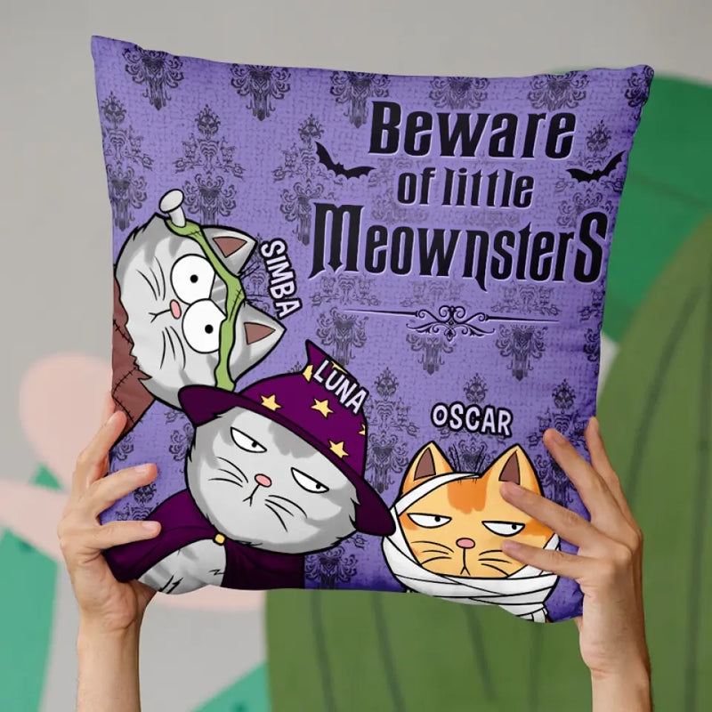 Welcome Foolish Mortals - Cat Personalized Custom Pillow - Halloween Gift For Pet Owners, Pet Lovers