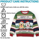 Purrs And Tail Wags This Christmas - Dog & Cat Personalized Custom Ugly Sweatshirt - Unisex Wool Jumper - Christmas Gift For Pet Owners, Pet Lovers
