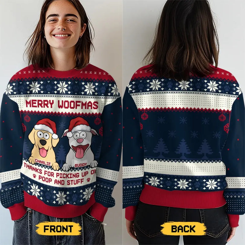 Paws And Enjoy The Holiday Cheer - Dog Personalized Custom Ugly Sweatshirt - Unisex Wool Jumper - Christmas Gift For Pet Owners, Pet Lovers