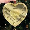 Family Is The Heartbeat Of The Home - Family Personalized Custom Mirrored Acrylic Ornament - Christmas Gift For Family Members