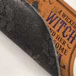 A Wicked Witch And Her Handsome Devil Live Here - Couple Personalized Custom Home Decor Decorative Mat - Halloween Gift For Husband Wife, Anniversary