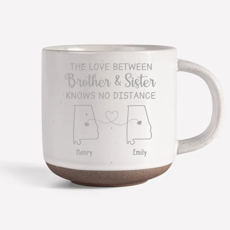 The Love Between Siblings - Family Personalized Custom Pottery Mug - Gift For Siblings, Brothers, Sisters