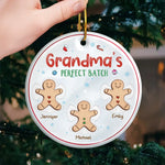 Spreading Gingerbread Joy - Family Personalized Custom Ornament - Ceramic Round Shaped - Christmas Gift For Mom, Grandma
