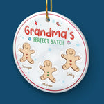 Spreading Gingerbread Joy - Family Personalized Custom Ornament - Ceramic Round Shaped - Christmas Gift For Mom, Grandma