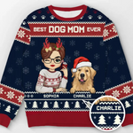 Custom Name Christmas Dog Mom Gifts - Personalized Sweatshirt