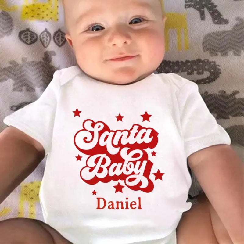 Our Little Santa Fills Our Hearts With Christmas Joy - Family Personalized Custom Baby Onesie - Christmas Gift For Baby Kids, Newborn Baby