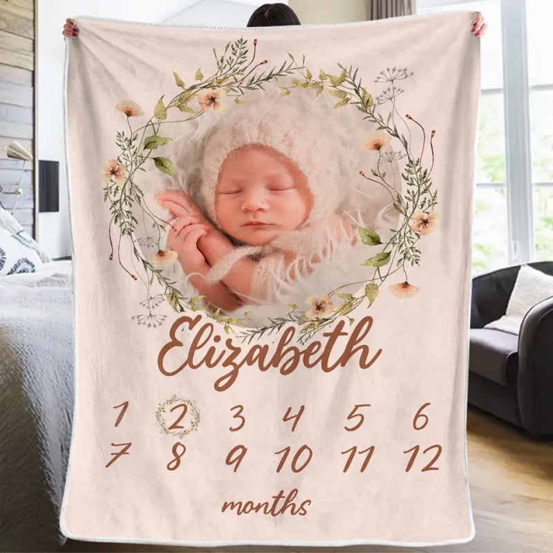 Custom Photo Your Smile Is Enough To Fill My Day With Happiness - Family Personalized Custom Baby Blanket - Gift For Baby Kids, Newborn Baby