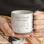 The Distance Between Us Is Huge, But Our Bond Is Strong - Bestie Personalized Custom Pottery Mug - Gift For Best Friends, BFF, Sisters
