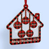 Family Love Grows Warmer At Christmas - Family Personalized Custom Wood & Acrylic Ornament - Christmas Gift For Family Members