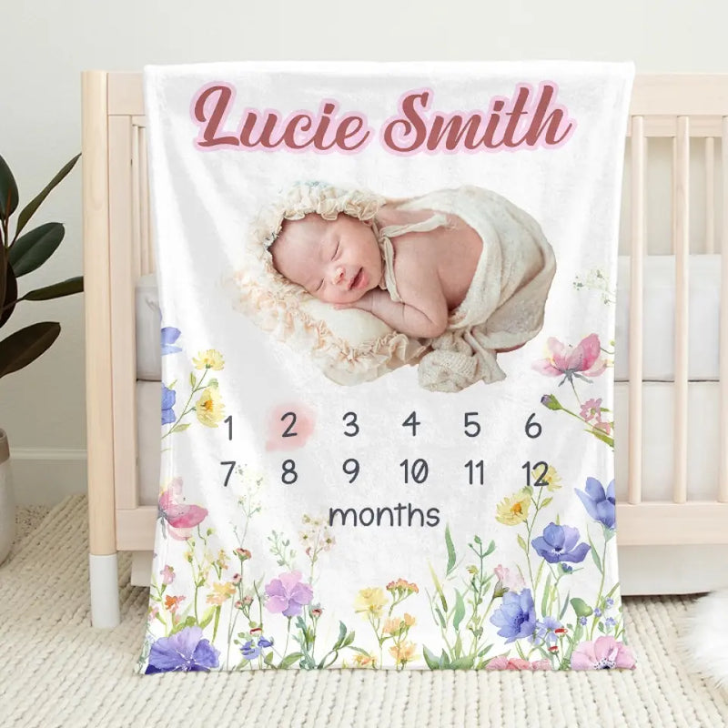 Custom Photo My New World Starts With You - Family Personalized Custom Baby Blanket - Gift For Baby Kids, Newborn Baby