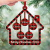 Family Love Grows Warmer At Christmas - Family Personalized Custom Wood & Acrylic Ornament - Christmas Gift For Family Members