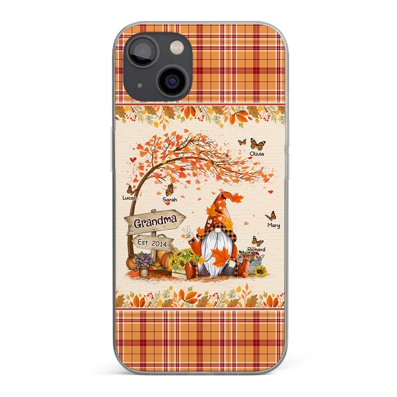 Oh My Gourd I Love Fall - Family Personalized Custom Clear Phone Case - Autumn Fall Gift For Grandma