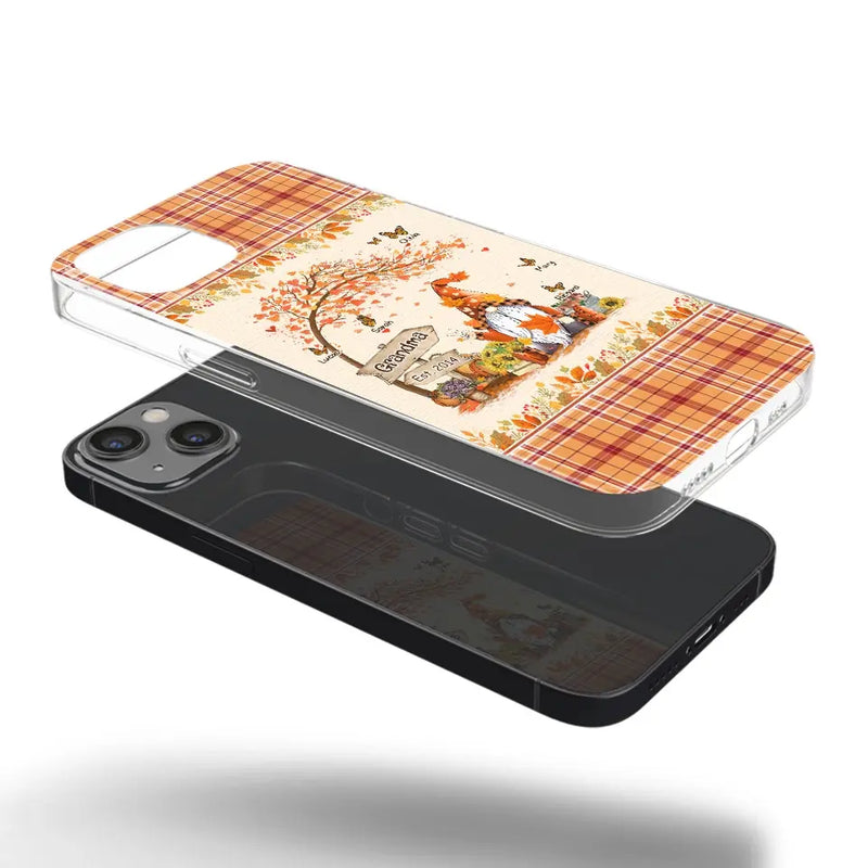 Oh My Gourd I Love Fall - Family Personalized Custom Clear Phone Case - Autumn Fall Gift For Grandma