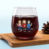 Besties And Brewskis - Bestie Personalized Custom Wine Glass - Gift For Best Friends, BFF, Sisters
