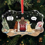 Forever Loved, Always In Our Hearts - Memorial Personalized Custom Benelux Glass Ornament - Sympathy Gift, Christmas Gift For Dog Lovers