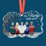 Custom Name Memorial Angel Christmas Gifts for Family - Personalized Glass Ornament