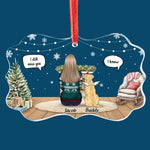 Forever Loved, Always In Our Hearts - Memorial Personalized Custom Benelux Glass Ornament - Sympathy Gift, Christmas Gift For Dog Lovers