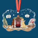 Forever Loved, Always In Our Hearts - Memorial Personalized Custom Benelux Glass Ornament - Sympathy Gift, Christmas Gift For Dog Lovers