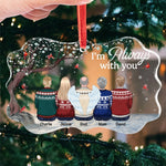Custom Name Memorial Angel Christmas Gifts for Family - Personalized Glass Ornament