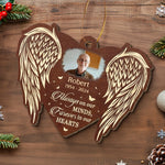 Custom Photo Always On Our Minds - Memorial Personalized Custom Leather Ornament - Sympathy Gift, Christmas Gift For Family Members
