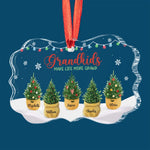 Grandkids Make Life More Grand - Family Personalized Custom Benelux Glass Ornament - Sympathy Gift, Christmas Gift For Grandma, Grandpa