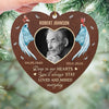 Custom Photo Love Is A Light That Never Dims - Memorial Personalized Custom Leather Ornament - Sympathy Gift, Christmas Gift For Family Members
