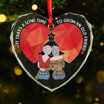 Old Friends Are Reminders Of How Much We Have Changed And Grown - Bestie Personalized Custom Heart Glass Ornament - Christmas Gift For Best Friends, BFF, Bestie