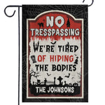 Custom Family Name Funny Halloween No Trespassing Decor - Personalized Flag