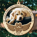 Custom Photo In Loving Memory Of Our Cherished Friend - Memorial Personalized Custom Shaped 2 Layered Wood Christmas Ornament - Sympathy Gift, Christmas Gift For Pet Owners, Pet Lovers