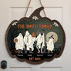 The Boo Crew - Family Personalized Shaped Wood Sign - Halloween Gift For Family Members