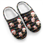 Custom Photo My Favorite Color Is Christmas Lights - Family Personalized Custom Fluffy Slippers - Christmas Gift For Family