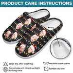 Custom Photo My Favorite Color Is Christmas Lights - Family Personalized Custom Fluffy Slippers - Christmas Gift For Family