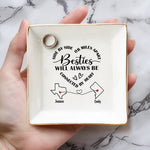 A Reminder That You’re Never Alone In This Journey - Bestie Personalized Custom Jewelry Dish - Gift For Best Friends, BFF, Sisters