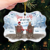 Walking In A Winter Wonderland, Hand In Hand - Couple Personalized Custom Ornament - Acrylic Benelux Shaped - Christmas Gift For Husband Wife, Anniversary