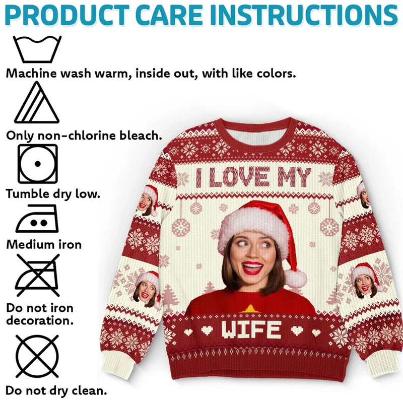 Custom Photo Holidays Are Better With You By My Side - Couple Personalized Custom Ugly Sweatshirt - Unisex Wool Jumper - Christmas Gift For Husband Wife, Anniversary