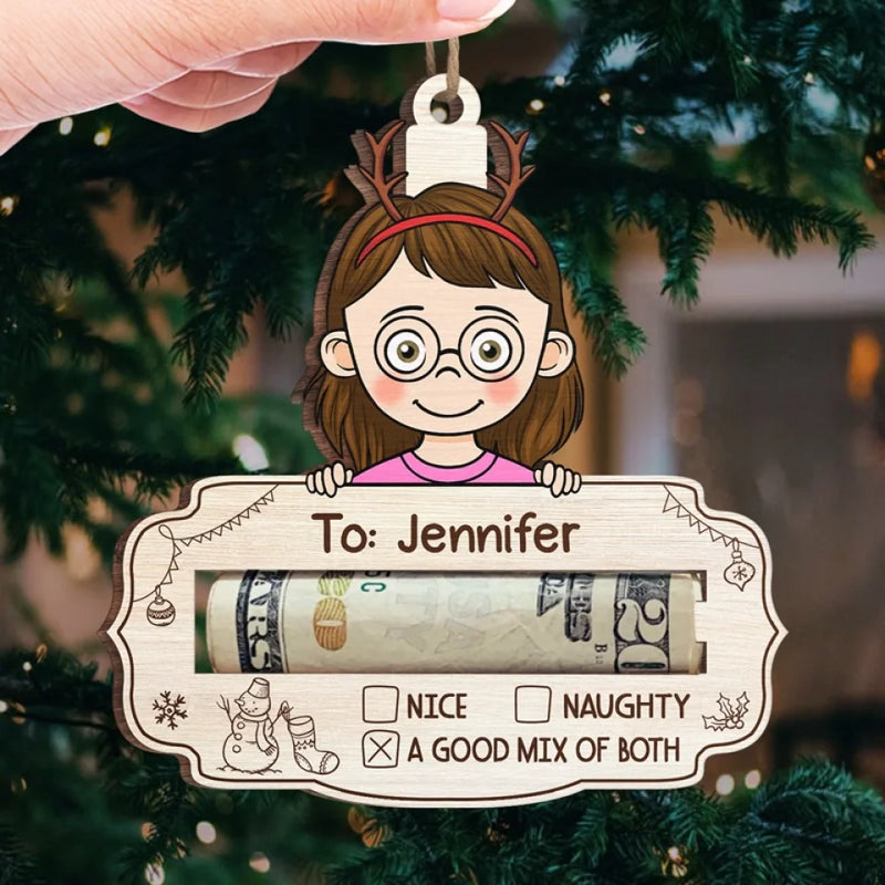 Families Bring Extra Joy To Christmas - Family Personalized Custom Ornament, Money Holder - Wood Custom Shaped -  Christmas Gift For Family Members