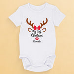 Our Little Reindeer Is Ready For Their First Sleigh Ride - Family Personalized Custom Baby Onesie - Christmas Gift For Baby Kids, Newborn Baby