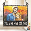 Custom Photo Life Is Better With You By My Side - Couple Personalized Window Hanging Suncatcher - Gift For Husband Wife, Anniversary