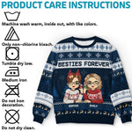 Merry Bestiemas - Bestie Personalized Custom Ugly Sweatshirt - Unisex Wool Jumper - Christmas Gift For Best Friends, BFF, Sisters