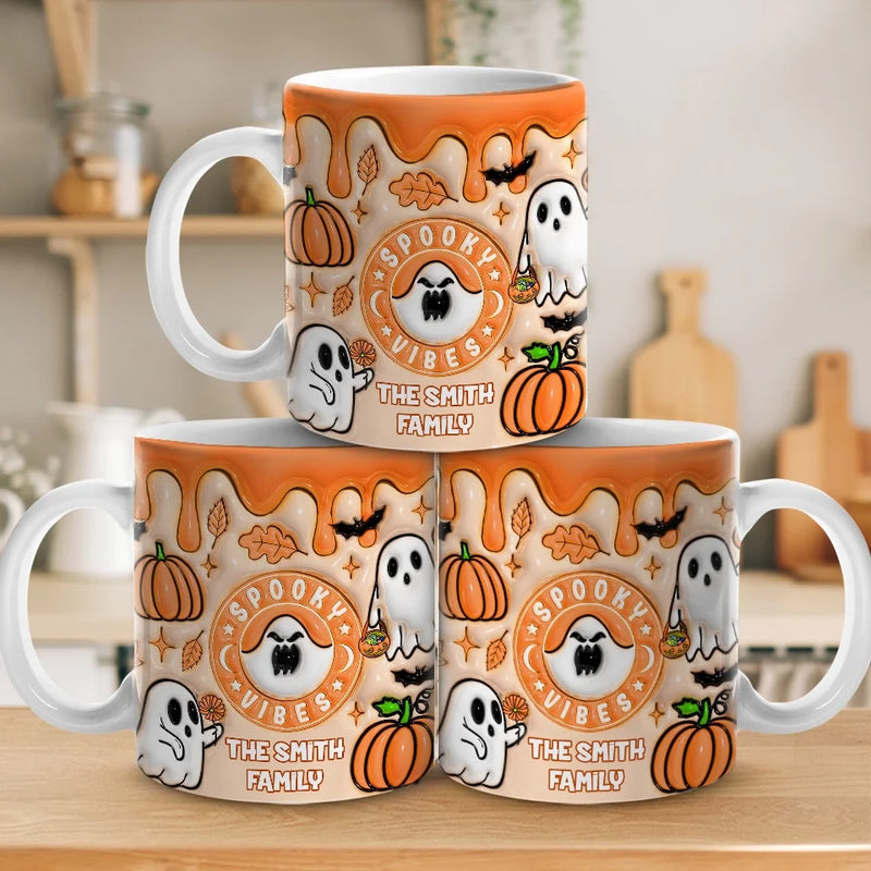 Family Of Boos And Haunts - Family Personalized Custom 3D Inflated Effect Printed Mug - Halloween Gift For Family Members