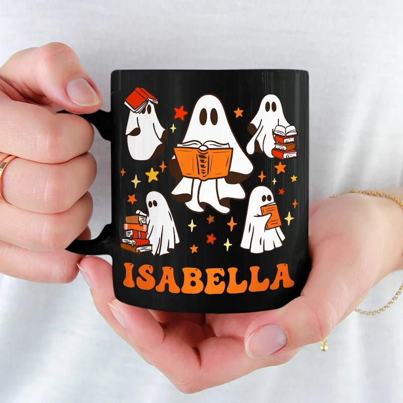 Ghosts Have The Most Fun - Family Personalized Custom Black Mug - Halloween Gift For Family Members