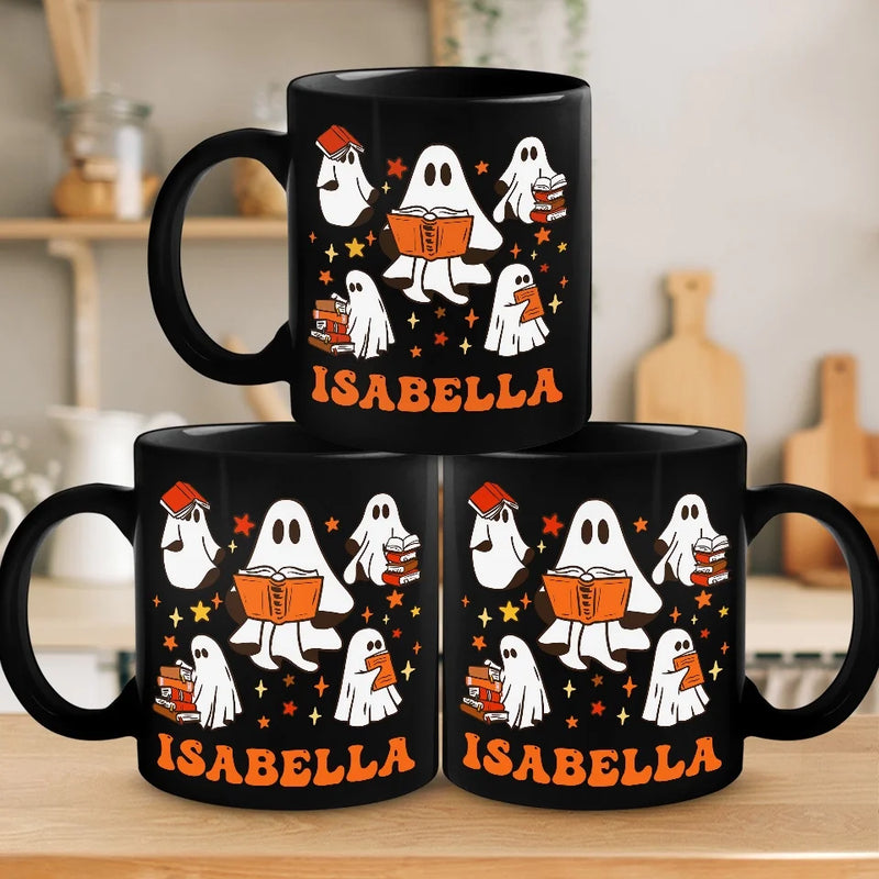 Ghosts Have The Most Fun - Family Personalized Custom Black Mug - Halloween Gift For Family Members