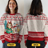 Rockin' Around The Christmas Tree, With My Pet And Me - Dog & Cat Personalized Custom Ugly Sweatshirt - Unisex Wool Jumper - Christmas Gift For Pet Owners, Pet Lovers